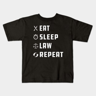 Law - Eat Sleep Law Repeat Kids T-Shirt